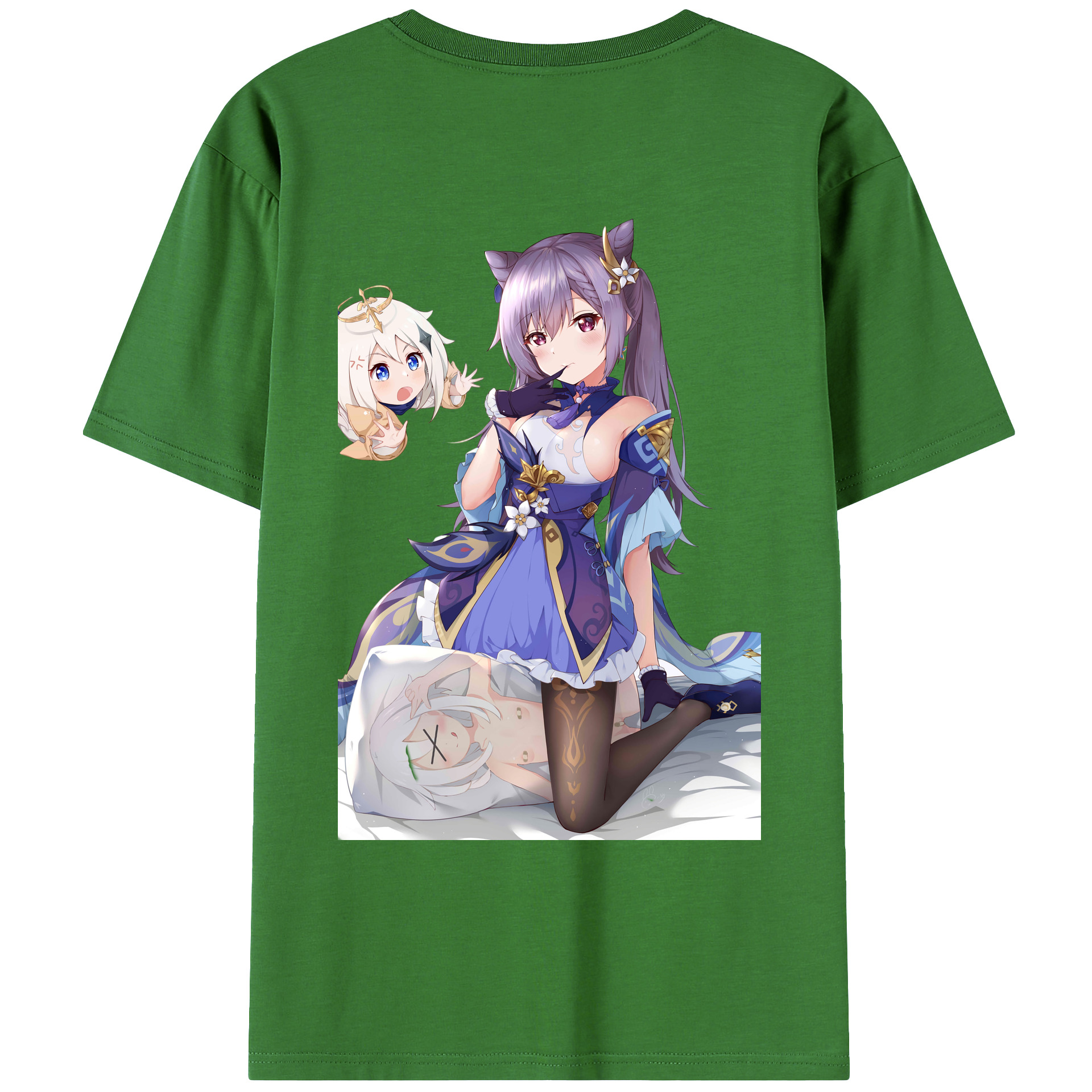 げんし神 刻晴 こくせい genshin Kokusei レディース半袖Tシャツ(バックプリント)